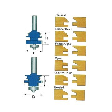 목재 절단용 일치 레일 및 스타일 비트 세트